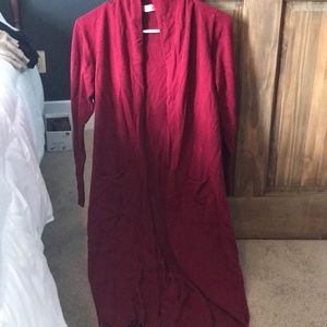 Burgundy duster